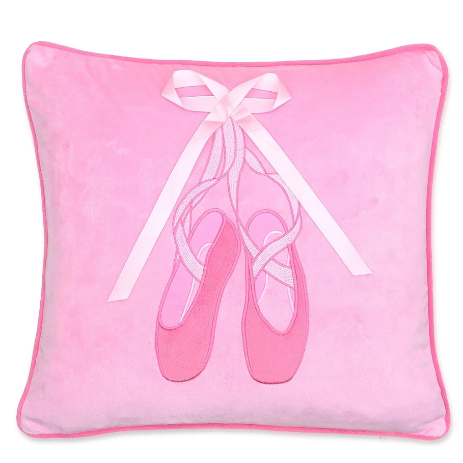  Levtex Home Brittney Ballerina Slippers Square Throw Pillow in Pink