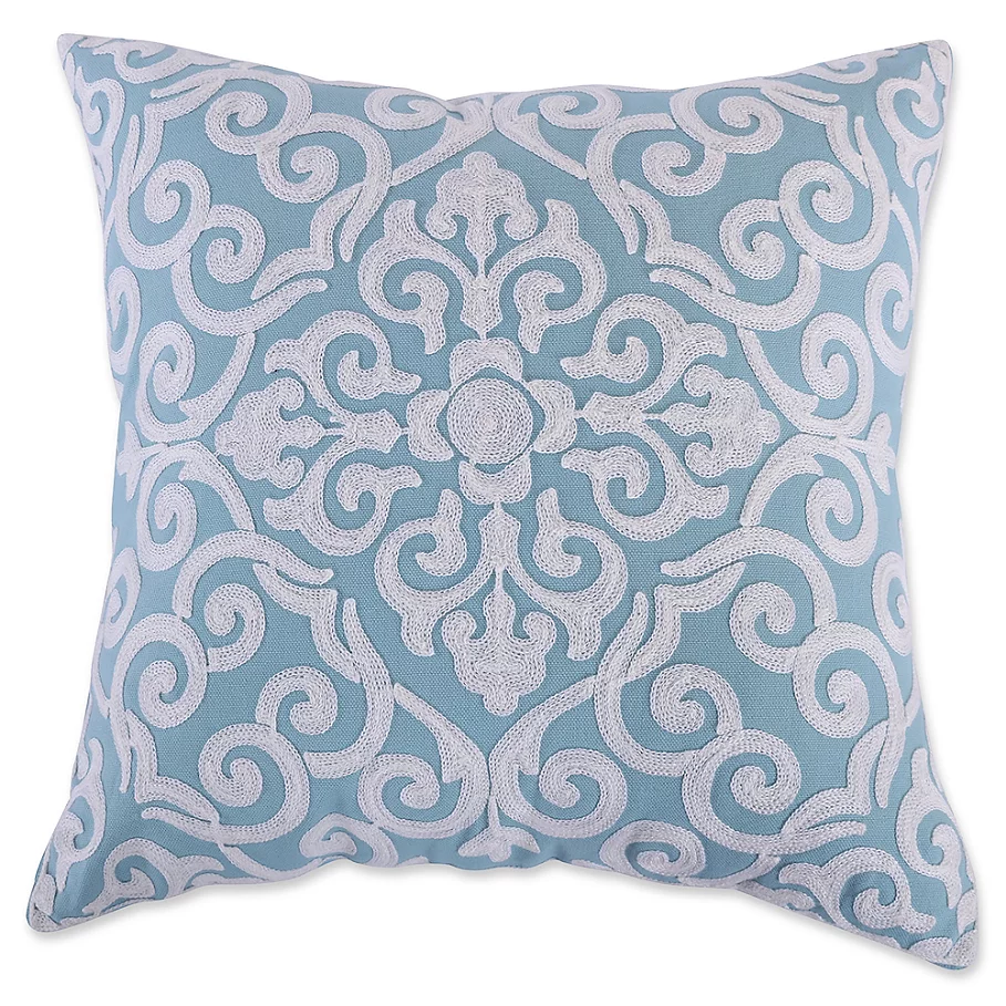 Levtex Home Massana Crewel Throw Pillow in Teal