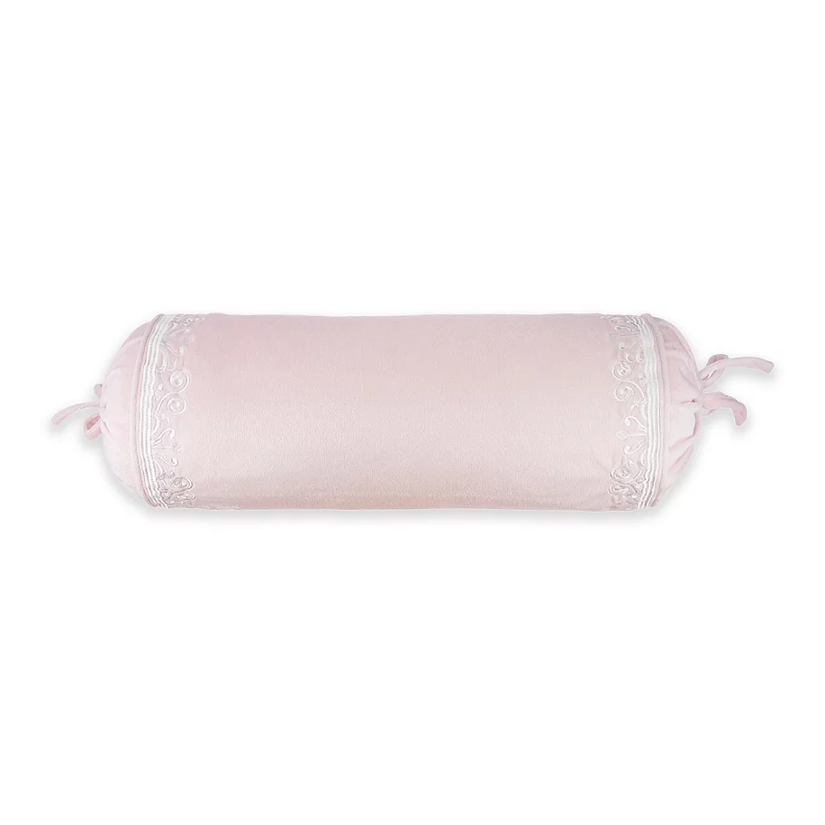 Levtex Home Margaux Velour Neckroll Throw Pillow in Pink