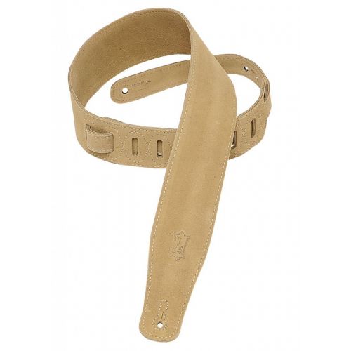  Levys MS26-SND 2.5 Suede-Leather Guitar/Bass Strap-Sand