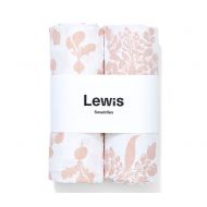 Lewis LLC Lewis 2-Piece Organic Cotton Muslin Swaddles Radish and Parsnip Prints 100% GOTS Certified Organic...