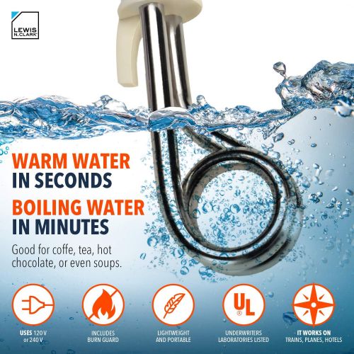  [아마존베스트]Lewis N. Clark Portable Travel Immersion Water Heater - 120/240V