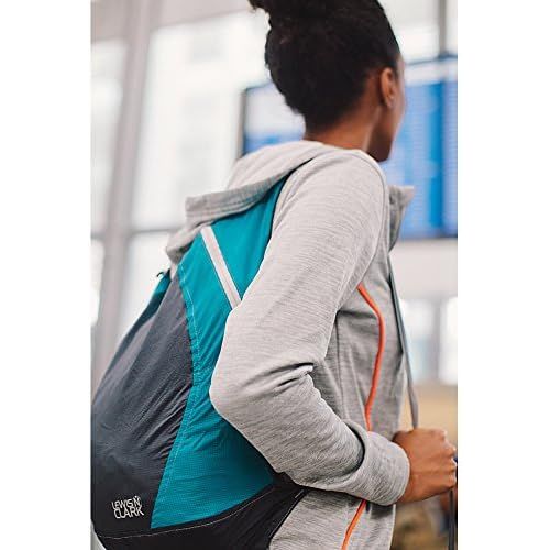  [아마존베스트]Lewis N. Clark Lewis N Clark ElectroLight Multipurpose Travel Backpack: Lightweight Backpack for Women + Men Packable Daypack, Hiking Camping, Ditty Bag, Charcoal/Neon Lemon