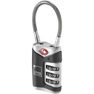 Lewis N. Clark TSA Approved Luggage Lock + Steel Cable for Suitcase, Carry On, BackPack, Laptop Bag + Purse, Perfect for Airport, Hotel or Gym Set + Reset Your Own Combo, Black