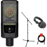 Lewitt LCT 441 Flex Multipattern Studio Condenser Microphone Bundle with Polsen HPC-A30-MK2 Studio Monitor Headphones, Tripod Microphone Stand, & XLR-XLR Cable