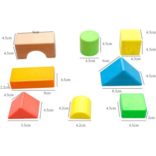  [아마존베스트]Lewo Large Wooden Blocks Construction Building Toys Set Stacking Bricks Board Games 32 Pieces