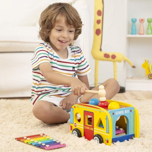  [아마존베스트]Lewo Pounding Bench with Slide Out Xylophone Wooden Pounding Toy Early Educational Toys for Kids Toddlers