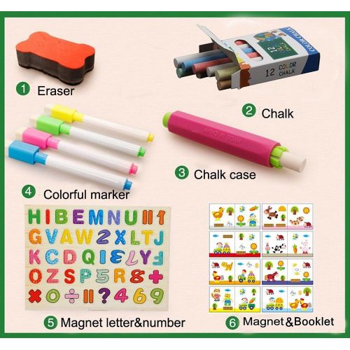  Lewo Wooden Large Educational Toys Magnetic Letters Numbers Animals Learning Puzzle Games Drawing Board with Writing Drawing Doodle Side Dry Erase Board for Kids (Puzzle Game)