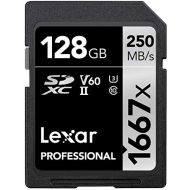 Lexar Professional 1667x 128GB SDXC UHS-II Card, Up To 250MB/s Read, for Professional Photographer, Videographer, Enthusiast (LSD128CBNA1667)