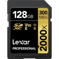 Lexar Professional 2000x 128GB SDXC UHS-II Card, Up To 300MB/s Read, for DSLR, Cinema-Quality Video Cameras (LSD2000128G-BNNNU)