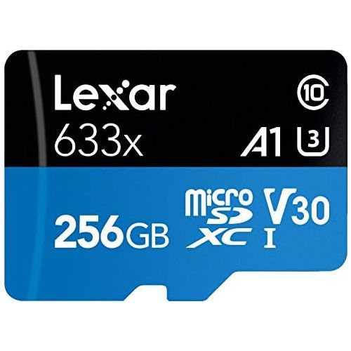  Lexar High-Performance 633x 256GB microSDXC UHS-I Card with SD Adapter (LSDMI256BBNL633A)