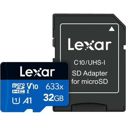  Lexar High-Performance 633x 32GB microSDHC UHS-I Card w/ SD Adapter, Up To 100MB/s Read, for Smartphones, Tablets, and Action Cameras (LSDMI32GBBNL633A)
