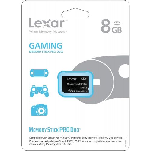  Lexar Memory Stick Pro Duo 8GB Gaming Edition Flash Memory Card LMSPD8GBGSBNA