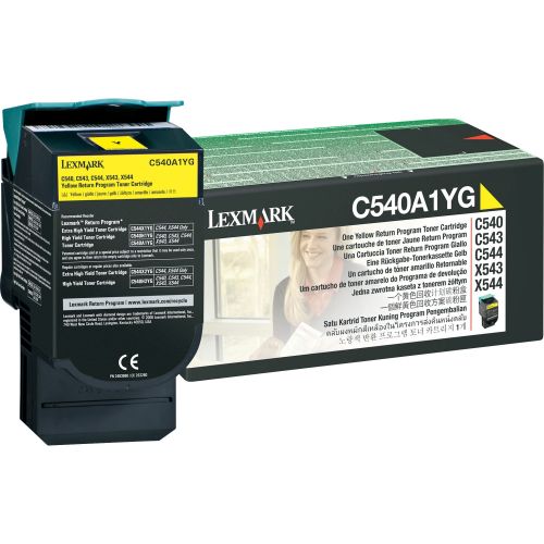  Lexmark, LEXC540A1YG, C540A1 Series Toner Cartridges, 1 Each