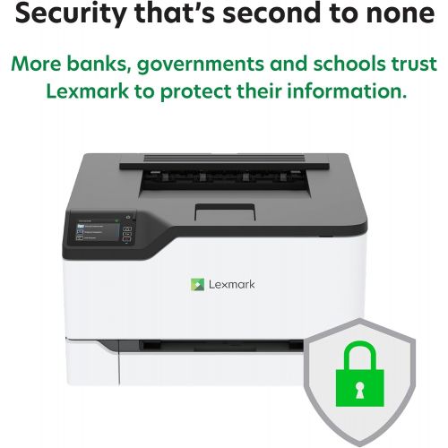  Lexmark C3426dw Color Laser Printer with Interactive Touch Screen, Full-Spectrum Security and Print Speed up to 26 ppm (40N9310),White,Small