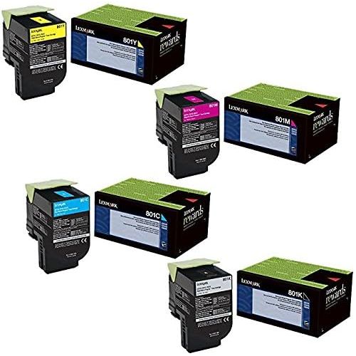  Lexmark 80C10C0, 80C10K0, 80C10M0, 80C10Y0 Standard Yield Toner Cartridge Set