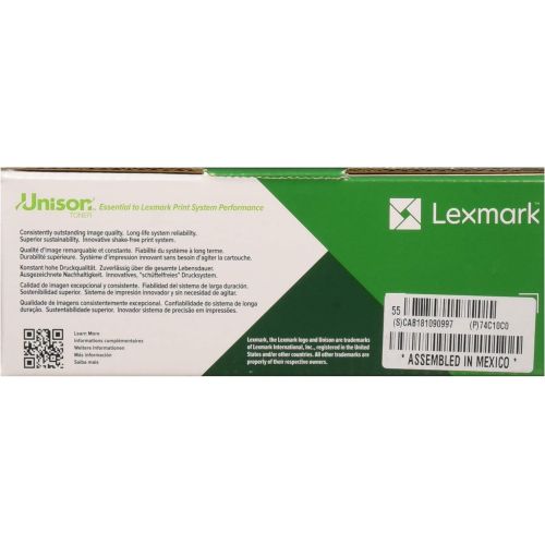  Lexmark 74C10C0 Unison Toner Cartridge, Cyan