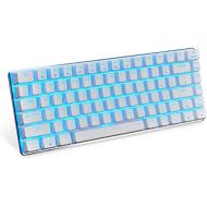 LexonElec Gaming Mechanical Keyboard Wired USB Metal Mechanical Blue Switch Computer Gaming Keyboard with Blue LED Backlit for Computer Gamers (Blue Switch, White)