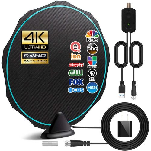  Lexvss Amplified HD Digital TV Antenna, Indoor & Outdoor, Supporting 150 Miles Long Range 4K 1080p & All Older TVs Indoor HDTV Television with 12ft Coax Cable, AC Adapter and Stand 2022