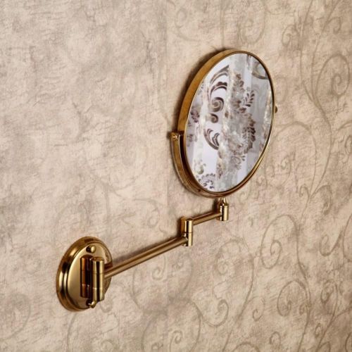  Leyden TM Gold Finish 8-inch Round Wall Mounted 3X Magnifying Make up Mirror Bathroom Vanity Mirrors