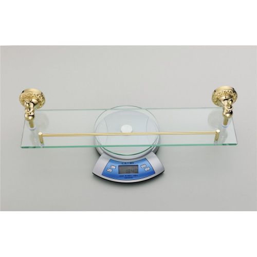  Leyden Bathroom Bath Shower Ti-pvd Finish Solid Brass Material Glass Shelf Lavatory Accessories