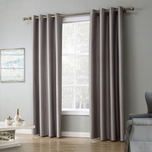  Leyden (1 Panel) Grommet Top Faux-Silk Doupion Insulated Room Darkening Soild Multi-Colors Curtain Drapes( 55 wide x 102-inch length, Gray)