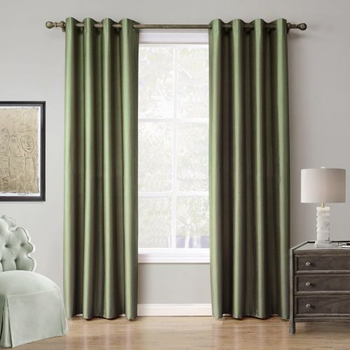  Leyden (1 Panel) Grommet Top Faux-Silk Doupion Insulated Room Darkening Soild Multi-Colors Curtain Drapes( 55 wide x 102-inch length, Gray)