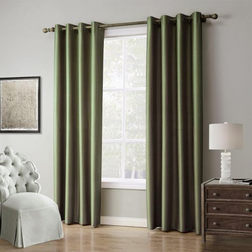  Leyden (1 Panel) Grommet Top Faux-Silk Doupion Insulated Room Darkening Soild Multi-Colors Curtain Drapes( 55 wide x 102-inch length, Gray)