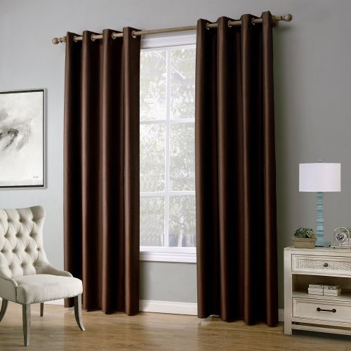  Leyden (1 Panel) Grommet Top Faux-Silk Doupion Insulated Room Darkening Soild Multi-Colors Curtain Drapes( 55 wide x 102-inch length, Gray)