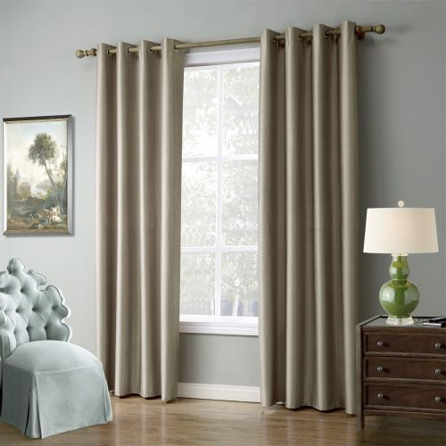  Leyden (1 Panel) Grommet Top Faux-Silk Doupion Insulated Room Darkening Soild Multi-Colors Curtain Drapes( 55 wide x 102-inch length, Gray)