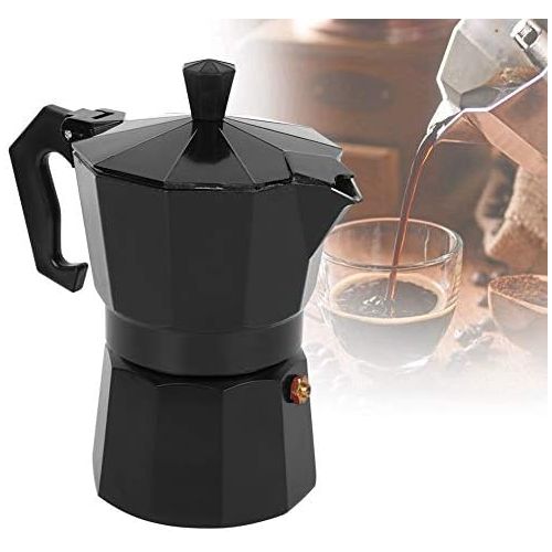  Leyeet Coffee Maker Pot, Aluminum Coffee Pot Stovetop Espresso Maker Kitchen Accessory for Hone Office Coffee Shop Use 150ml 3Cup