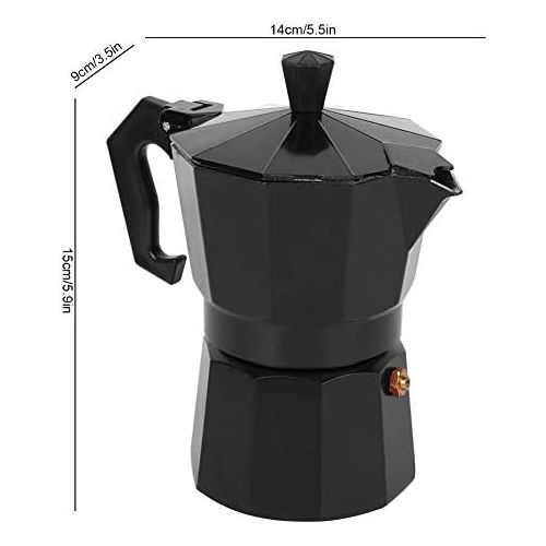  Leyeet Coffee Maker Pot, Aluminum Coffee Pot Stovetop Espresso Maker Kitchen Accessory for Hone Office Coffee Shop Use 150ml 3Cup
