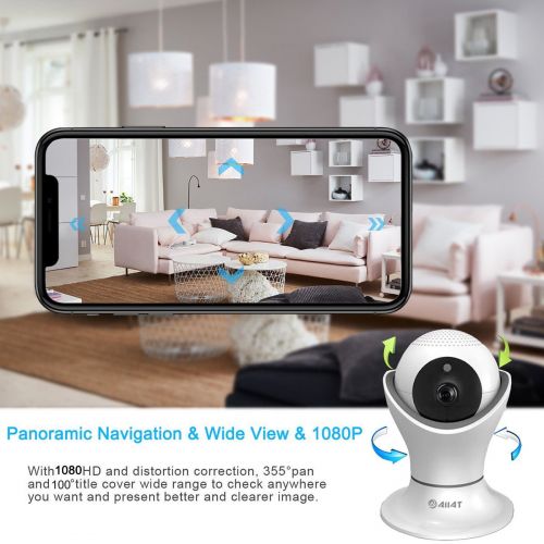  Wireless 1080P Security Camera, Leyeet WiFi Indoor Home Surveillance IP Camera with Real-time for BabyElderPetNanny Monitor, PanTilt, Two-Way Audio & Night Vision