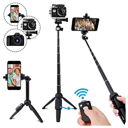  [아마존베스트]YunTeng Selfie Stick Tripod,40 Inch Extendable Selfie Stick Tripod with Wireless Remote Control,Compatible with iPhone 6 7 8 X Plus, Samsung Galaxy S9 Note8, Gopro,Digital Cameras