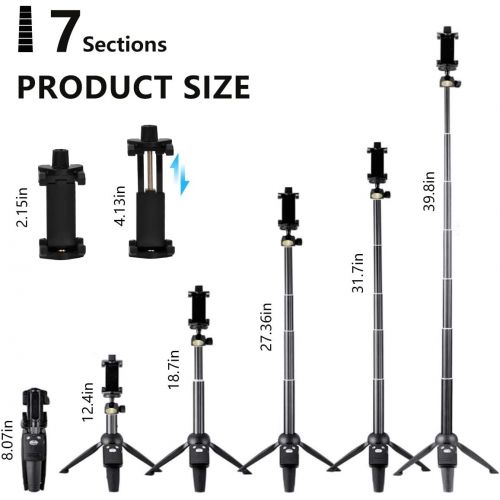  [아마존베스트]YunTeng Selfie Stick Tripod,40 Inch Extendable Selfie Stick Tripod with Wireless Remote Control,Compatible with iPhone 6 7 8 X Plus, Samsung Galaxy S9 Note8, Gopro,Digital Cameras