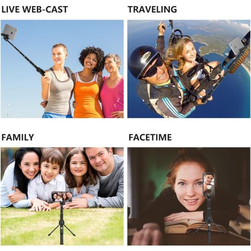  [아마존베스트]YunTeng Selfie Stick Tripod,45 Inch Extendable Selfie Stick Tripod with Wireless Remote Control，Compatible with iPhone 6 7 8 X Plus,Samsung Galaxy S9 Note8, Gopro