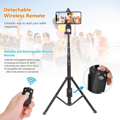  [아마존베스트]YunTeng Selfie Stick Tripod,54 Inch Extendable Camera Tripod for Cellphone,Wireless Remote for Apple & Android Devices,Compatible with iPhone 6 7 8 X Plus,Samsung Galaxy S9 Note8,Gopro Ada