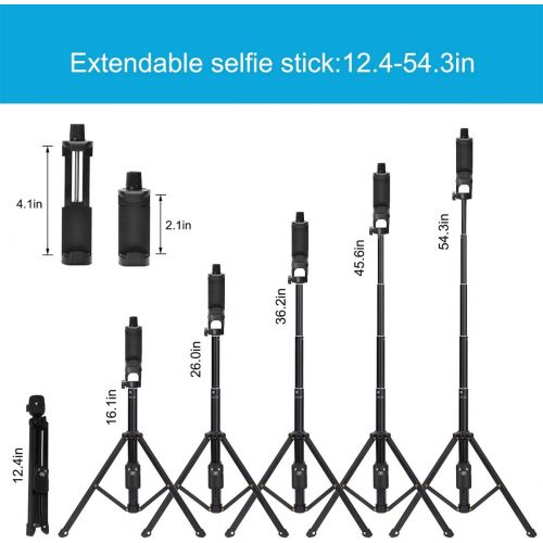  [아마존베스트]YunTeng Selfie Stick Tripod,54 Inch Extendable Camera Tripod for Cellphone,Wireless Remote for Apple & Android Devices,Compatible with iPhone 6 7 8 X Plus,Samsung Galaxy S9 Note8,Gopro Ada