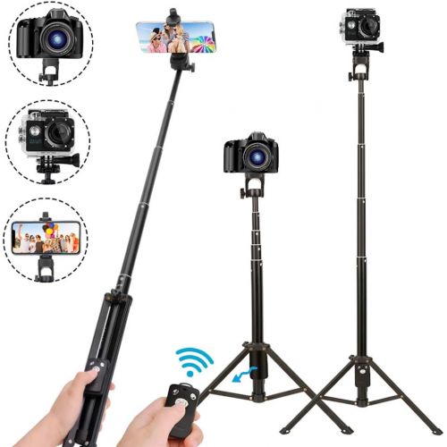  [아마존베스트]YunTeng Selfie Stick Tripod,54 Inch Extendable Camera Tripod for Cellphone,Wireless Remote for Apple & Android Devices,Compatible with iPhone 6 7 8 X Plus,Samsung Galaxy S9 Note8,Gopro Ada