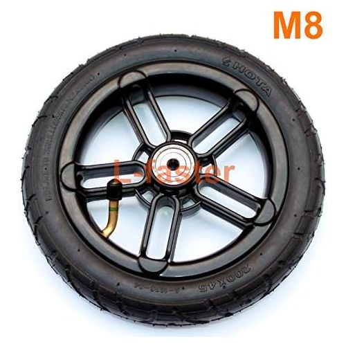  L-faster 200x35 Pneumatic Tyre Use Nylon Hub Fit M8 or M6 Axle 8 Air Wheel for Scooter Replacement 8 inch Inflatable Wheel Tube