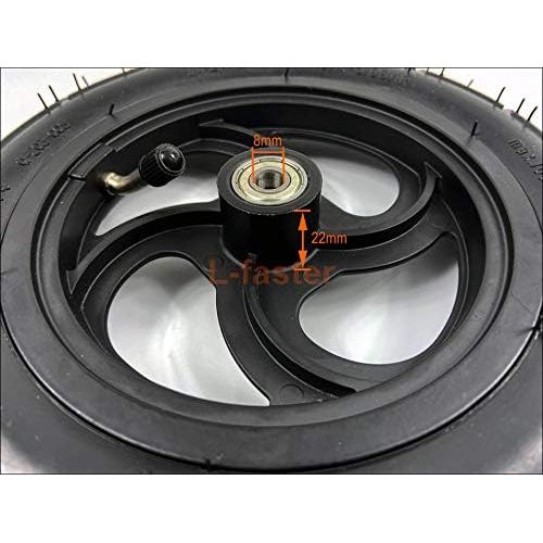  L-faster 8 Pneumatic Wheel with Inner Tube for Kickscooter Scooter Wheel Size 8x1 1/4 Aluminium Alloy Hub 32mm Width Wheel with Bearings