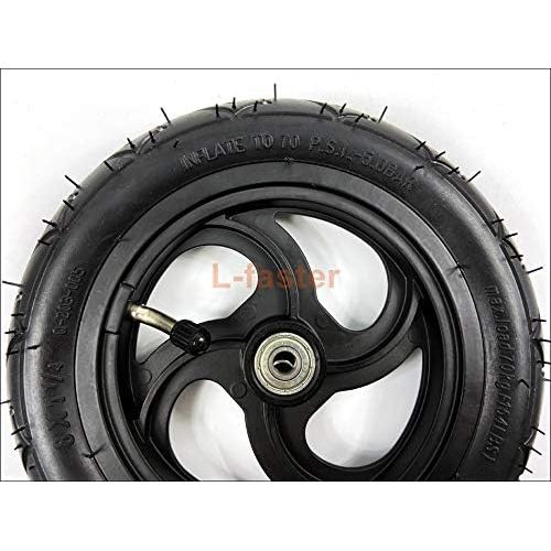  L-faster 8 Pneumatic Wheel with Inner Tube for Kickscooter Scooter Wheel Size 8x1 1/4 Aluminium Alloy Hub 32mm Width Wheel with Bearings