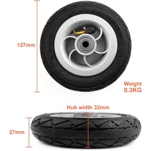  L-faster 5 Inch Inflation Wheel Using Metal Hub 5X1 Pneumatic Tire with Inner Tube Electric Vehicle 5 Inch Pneumatic Wheel Gocart Caster