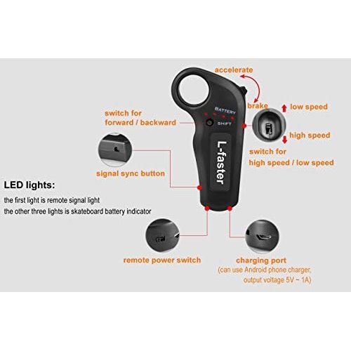  L-faster 36V 11Ah Electric Off Road Skateboard Battery Set Comes with Control Board and Remote Customized 36V Lithium Battery Plastic Box