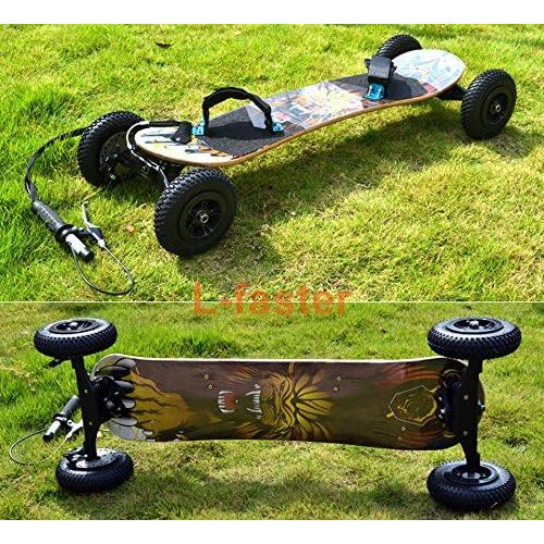  L-faster 9x 37 Mountain Skateboard Deck 10 Layer Off Road Bamboo Deck Longboard Board with Foot Holder Adult Skateboard Without Truck