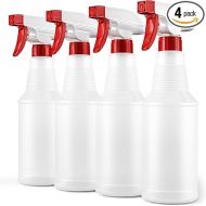 LiBa Spray Bottles (4 Pack,16 Oz), Refillable Empty Spray Bottles for Cleaning Solutions, Hair Spray, Watering Plants, Superior Flex Nozzles, Squirt, Mist Sprayer, Bleach/Vinegar/Rubbing Alcohol Safe