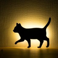 Cute Cat Shape Acrylic LED Wall Light,LiCheng Bridal Mood Night Light Battery Powered Sensor Motion For Bedroom,Stairs&Home Decor 1