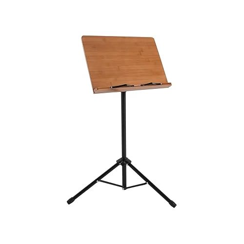  Professional Sheet Music Stand, Floor Standing Bamboo Music Stand, Adjustable Music Stand 27.56-74.8