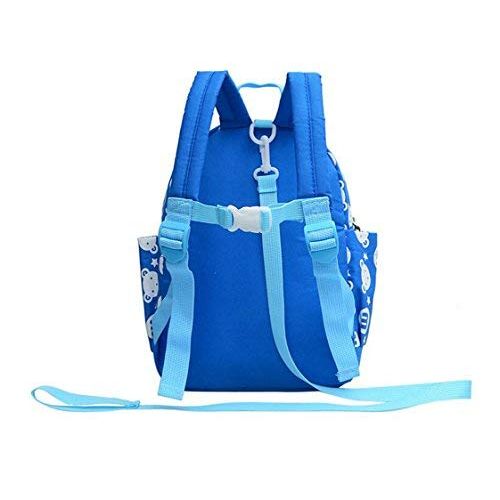  LiMeiW Kids Cartoon Bags Walking Safety Harnes Toddler Leash Anti-lost bagpack with bear pendant (Light Blue)