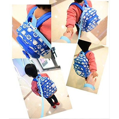  LiMeiW Kids Cartoon Bags Walking Safety Harnes Toddler Leash Anti-lost bagpack with bear pendant (Light Blue)